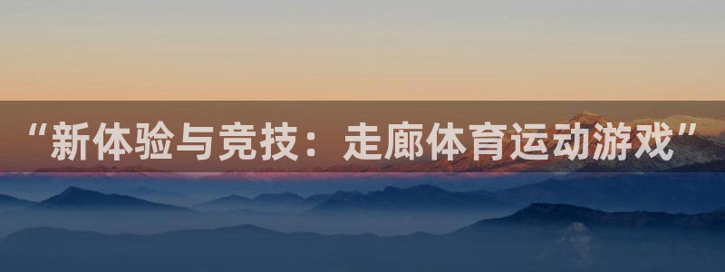 中欧体育李勇鸿：“新体验与竞技：走廊体育运动游戏”