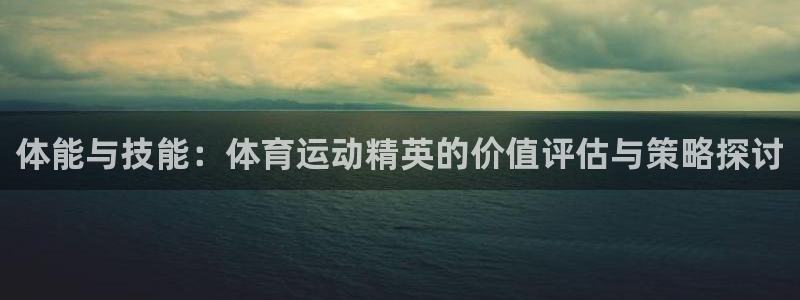 中欧体育网址：体能与技能：体育运动精英的价值评估与策略探讨